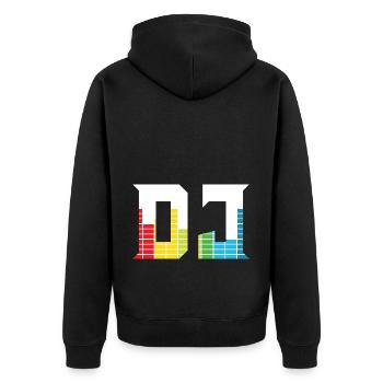 DJ Equalizer - Unisex Premium Bio Zip Hoodie - Schwarz - Hinten - Nico (187cm)