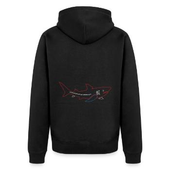 Amoureux des requins Biologie marine Animaux marins Sous-bois - Veste à capuche bio Premium Unisexe - noir - Dos - Nico (187cm)