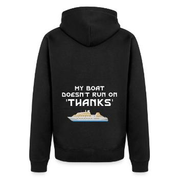 My boat is no longer running thanks to Funny Boat Captain - Unisex Premium Organic Zip Hoodie - black - Back - Nico (187cm)