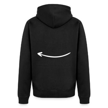 Arrow drawing sketch white - Unisex Premium Organic Zip Hoodie - black - Back - Nico (187cm)