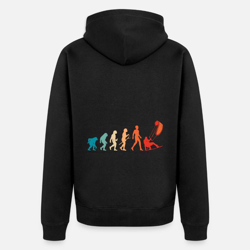 Kitesurf Evolution Kiteboarder Kitesurfer - Veste à capuche bio Premium Unisexe - noir