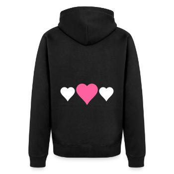 Symbole de l’amour du cœur - Veste à capuche bio Premium Unisexe - noir - Dos - Nico (187cm)
