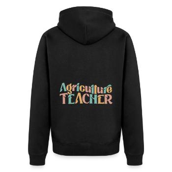 La formation des enseignants agricoles de demain - Veste à capuche bio Premium Unisexe - noir - Dos - Nico (187cm)
