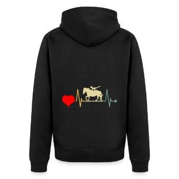 Voltige Volti battement de cœur - Veste à capuche bio Premium Unisexe - noir - Dos - Nico (187cm)