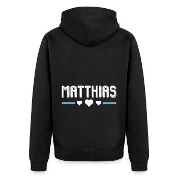 Matthias - Veste à capuche bio Premium Unisexe - noir - Dos - Nico (187cm)