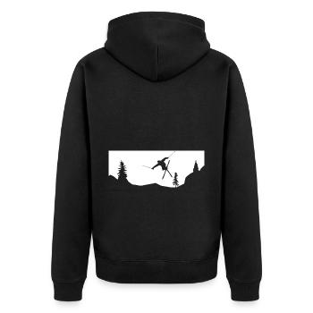 Ski - (47) - Veste à capuche bio Premium Unisexe - noir - Dos - Nico (187cm)
