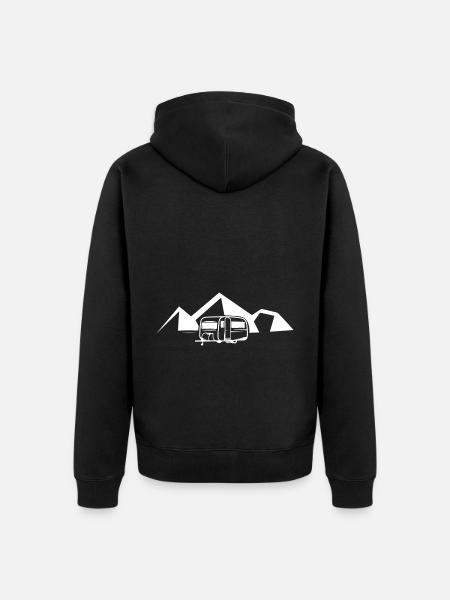 Berg - Karawane - (8) - Unisex Premium Bio Zip Hoodie - Schwarz