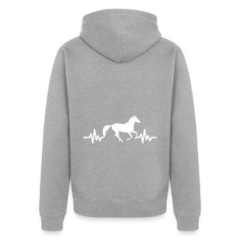 Heartbeat - Étalon Cheval Jument Ross Equestrian - Veste à capuche bio Premium Unisexe - gris chiné - Dos - Nico (187cm)