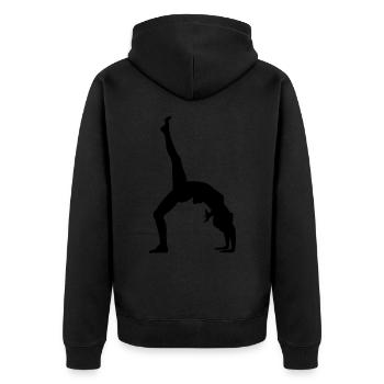 Gymnastik Tänzerin - Unisex Premium Bio Zip Hoodie - Schwarz - Hinten - Nico (187cm)
