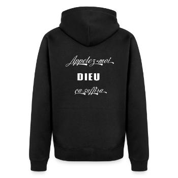Appelez moi Dieu - Veste à capuche bio Premium Unisexe - noir - Dos - Nico (187cm)