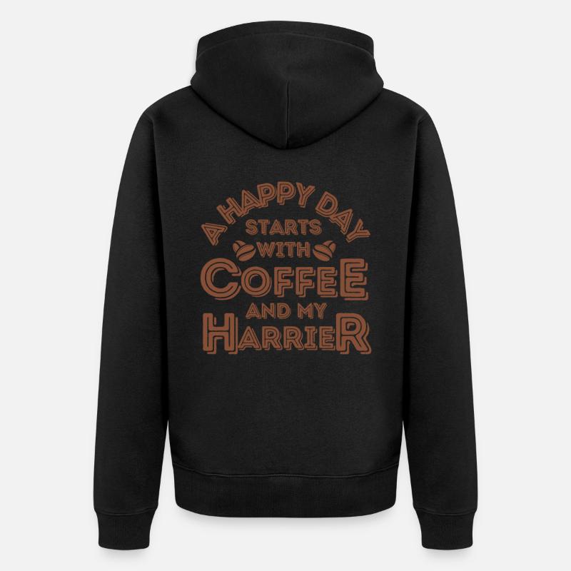Harrier Coffee Dog Café - Veste à capuche bio Premium Unisexe - noir