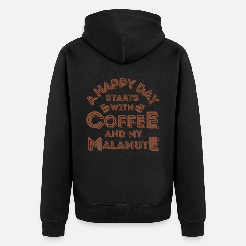 Malamute Café pour chiens - Veste à capuche bio Premium Unisexe - noir