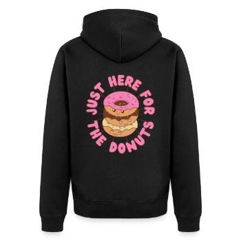 Juste ici pour les beignets Donut kawaii - Veste à capuche bio Premium Unisexe - noir - Dos - Nico (187cm)