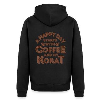 Korat Cat Café Café - Veste à capuche bio Premium Unisexe - noir - Dos - Nico (187cm)