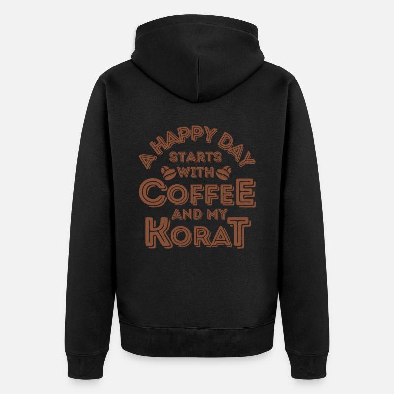 Korat Cat Café Café - Veste à capuche bio Premium Unisexe - noir