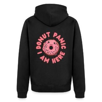 Donut panique Donut kawaii - Veste à capuche bio Premium Unisexe - noir - Dos - Nico (187cm)