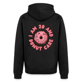 I Donut care 20 Anniversaire Donut kawaii - Veste à capuche bio Premium Unisexe - noir - Dos - Nico (187cm)