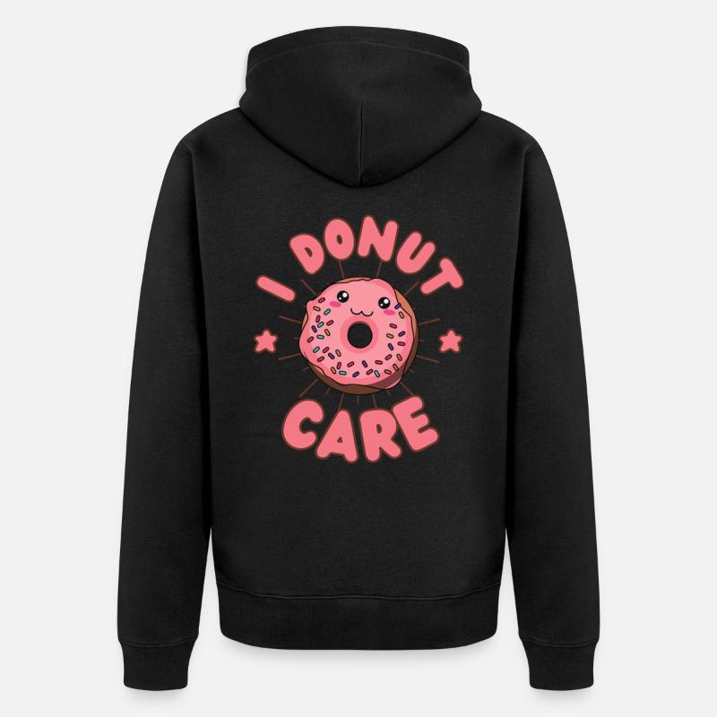 I Donut care Donut kawaii - Veste à capuche bio Premium Unisexe - noir