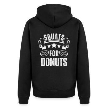 Beignets Musculation Haltérophilie Fitness Beignets - Veste à capuche bio Premium Unisexe - noir - Dos - Nico (187cm)