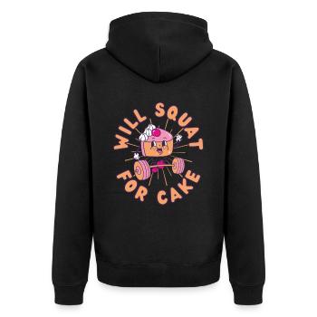 Cake Weight Squat Fitness Cake kawaii - Unisex Premium Organic Zip Hoodie - black - Back - Nico (187cm)