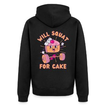 Cake Weight Squat Fitness Cake kawaii - Unisex Premium Organic Zip Hoodie - black - Back - Nico (187cm)