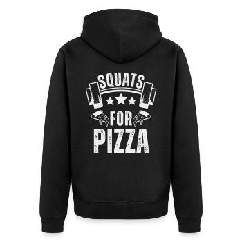 Pizza Musculation Squat Fitness Pizza - Veste à capuche bio Premium Unisexe - noir - Dos - Nico (187cm)