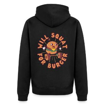 Burger Poids Squat Fitness Burger kawaii - Veste à capuche bio Premium Unisexe - noir - Dos - Nico (187cm)