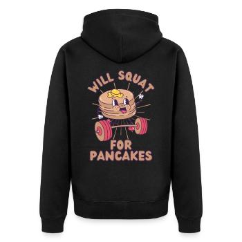 Pancakes Musculation Fitness Pancake kawaii - Veste à capuche bio Premium Unisexe - noir - Dos - Nico (187cm)