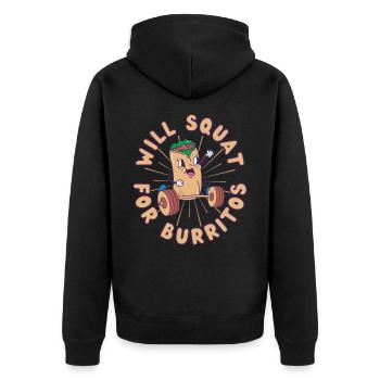 Burrito Weight Training Squat Fitness Burrito kawaii - Unisex Premium Organic Zip Hoodie - black - Back - Nico (187cm)