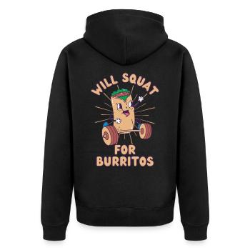 Burrito Weight Squat Fitness Burrito kawaii - Unisex Premium Organic Zip Hoodie - black - Back - Nico (187cm)