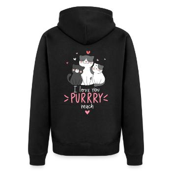 Amour des chats pour les amoureux des chats - Veste à capuche bio Premium Unisexe - noir - Dos - Nico (187cm)
