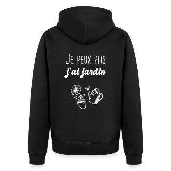 Je peux pas j'ai jardin - Veste à capuche bio Premium Unisexe - noir - Dos - Nico (187cm)