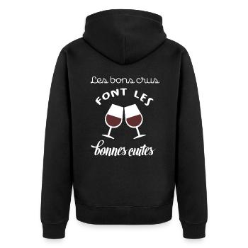 Les bons crus font les bonnes cuites - Veste à capuche bio Premium Unisexe - noir - Dos - Nico (187cm)