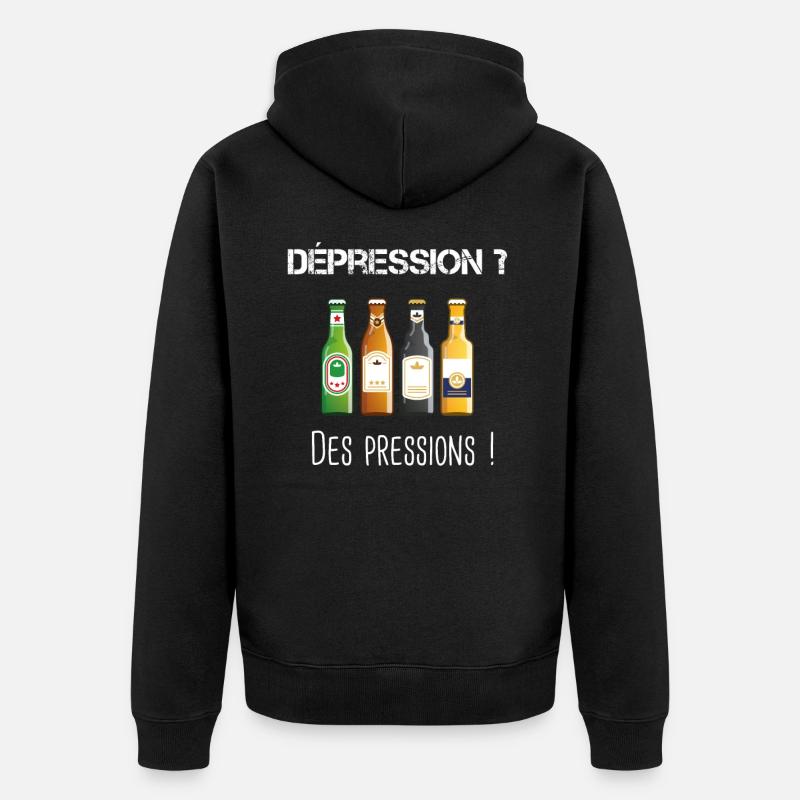 Phrase drole biere - Veste à capuche bio Premium Unisexe - noir