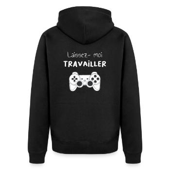 Laissez-moi travailler - Veste à capuche bio Premium Unisexe - noir - Dos - Nico (187cm)