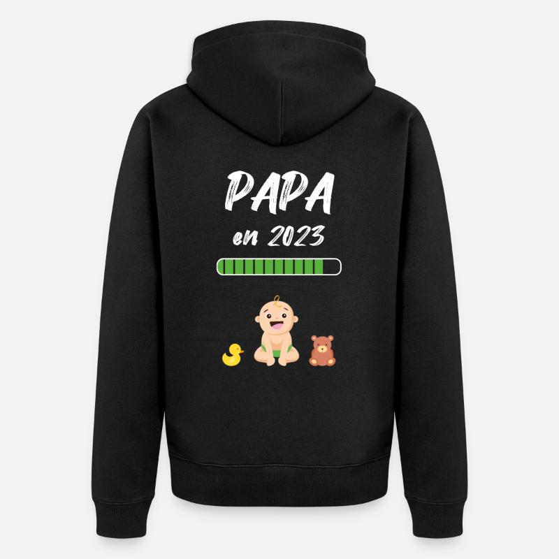 Futur Papa 2023 - Veste à capuche bio Premium Unisexe - noir