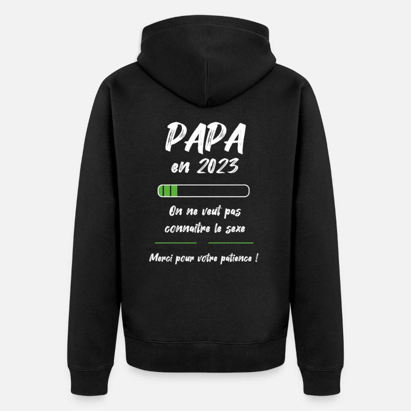 Papa en 2023 - Veste à capuche bio Premium Unisexe - noir