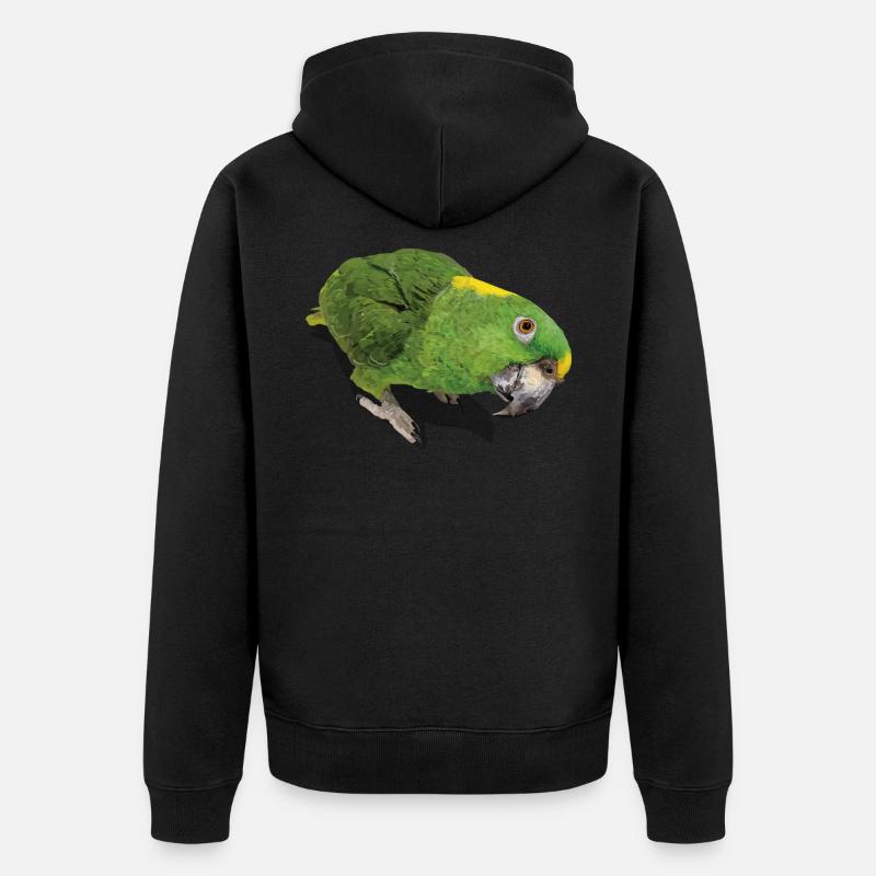 Le perroquet à nuque jaune - Veste à capuche bio Premium Unisexe - noir