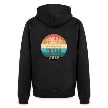 Dream Team - Veste à capuche bio Premium Unisexe - noir - Dos - Nico (187cm)