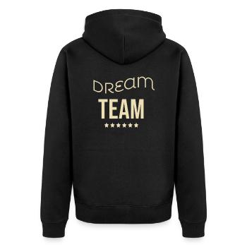 Dream team - Unisex Premium Organic Zip Hoodie - black - Back - Nico (187cm)