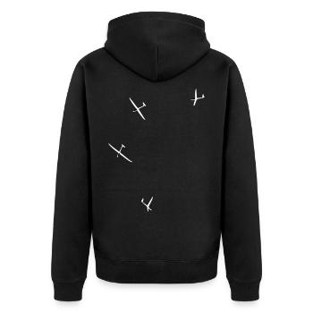 Glider Gliding Gliding Glider - Unisex Premium Organic Zip Hoodie - black - Back - Nico (187cm)