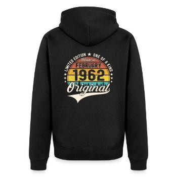 Original vintage 1962 Vintage 61st birthday man - Unisex Premium Organic Zip Hoodie - black - Back - Nico (187cm)