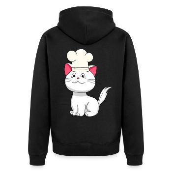 Cat Chef Chapeau de Chef Enfants Cuisine Métiers de la cuisine - Veste à capuche bio Premium Unisexe - noir - Dos - Nico (187cm)