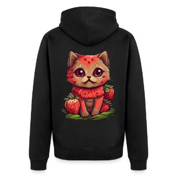 Ragamuffin Strawberry Idée cadeau - Veste à capuche bio Premium Unisexe - noir - Dos - Nico (187cm)