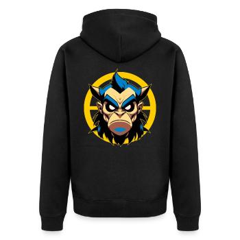 Evil man with horns - Unisex Premium Organic Zip Hoodie - black - Back - Nico (187cm)