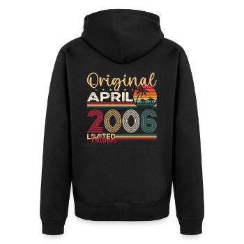 17th birthday man April Born 2006 Original - Unisex Premium Organic Zip Hoodie - black - Back - Nico (187cm)