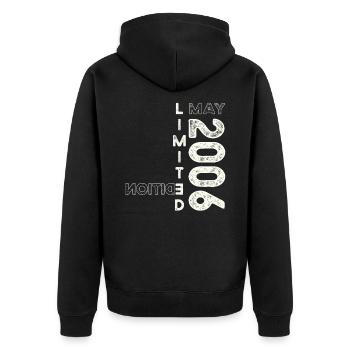 17th Birthday Man Legendary May Vintage 2006 - Unisex Premium Organic Zip Hoodie - black - Back - Nico (187cm)