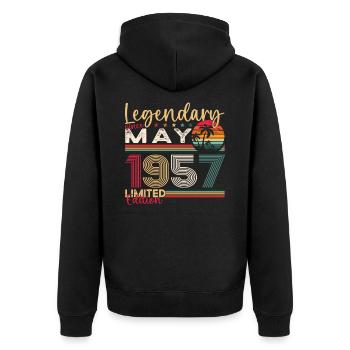 66e anniversaire Homme légendaire May Né en 1957 - Veste à capuche bio Premium Unisexe - noir - Dos - Nico (187cm)