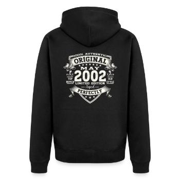 21st Birthday Man Original May Vintage 2002 - Unisex Premium Organic Zip Hoodie - black - Back - Nico (187cm)