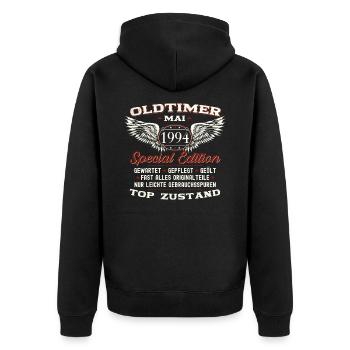 29. Geburtstag Mann Oldtimer Mai Jahrgang 1994 - Unisex Premium Bio Zip Hoodie - Schwarz - Hinten - Nico (187cm)